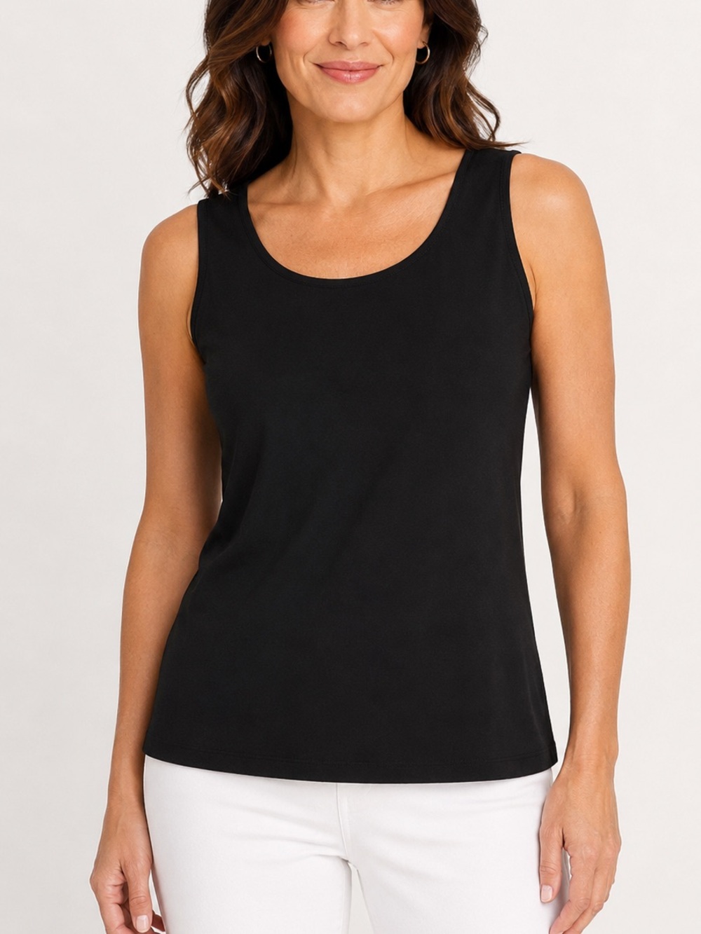 Travelers by Chico’s Black Acetate Tank Top Size 2 Large Sleeveless Classic Chic